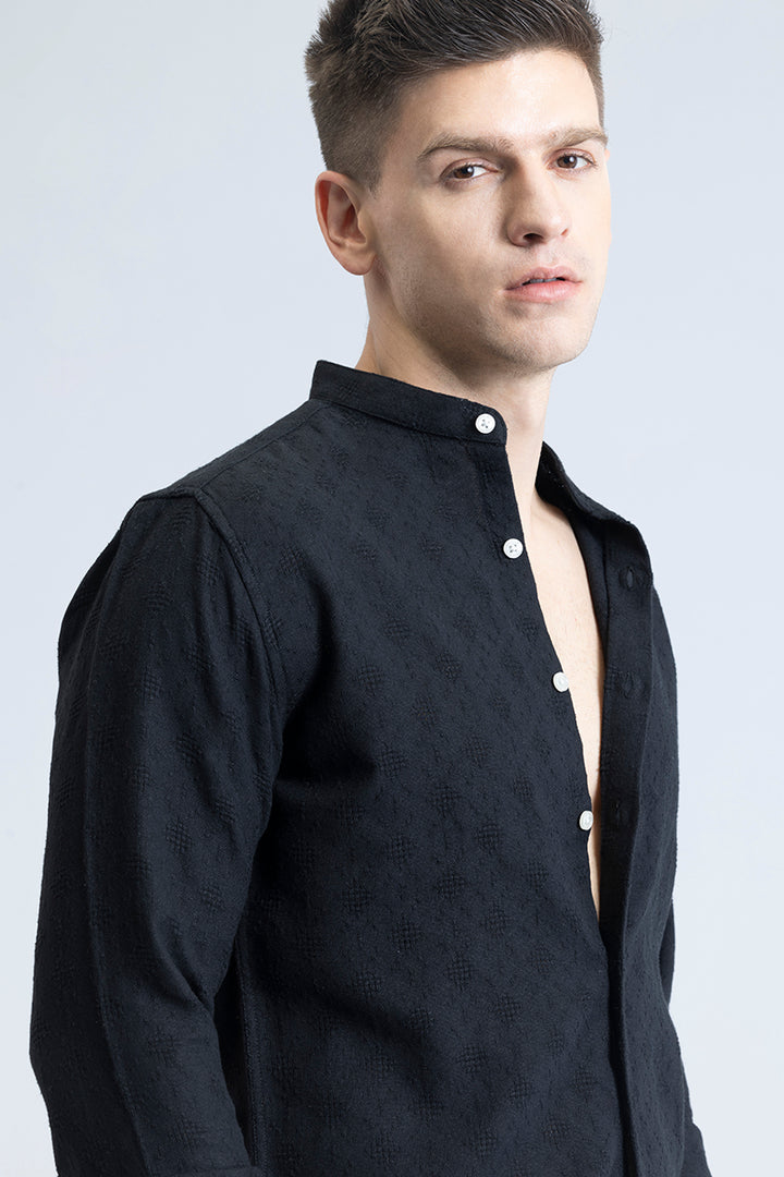 Mandarin Mystique Black Shirt