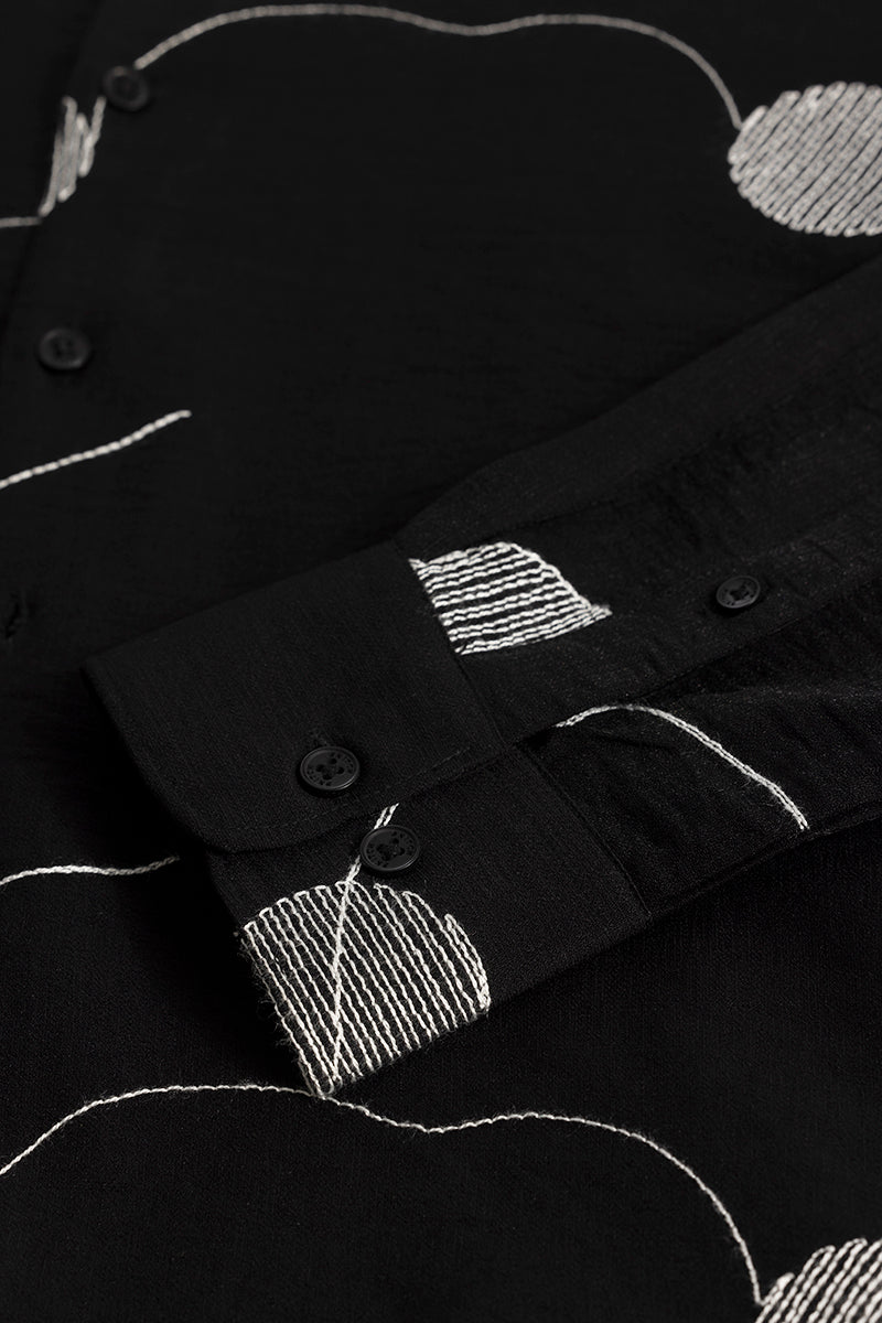 Dotstract Black Embroidered Shirt