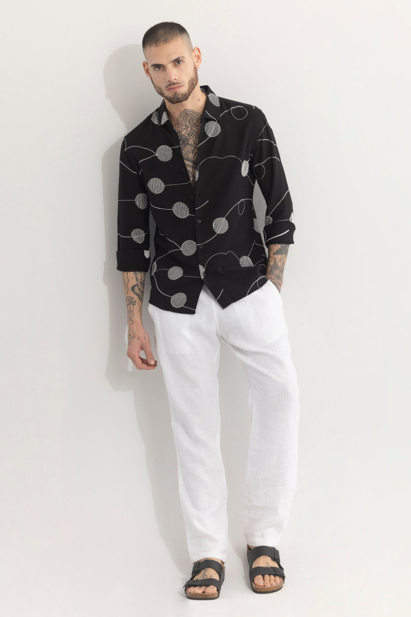 Dotstract Black Embroidered Shirt