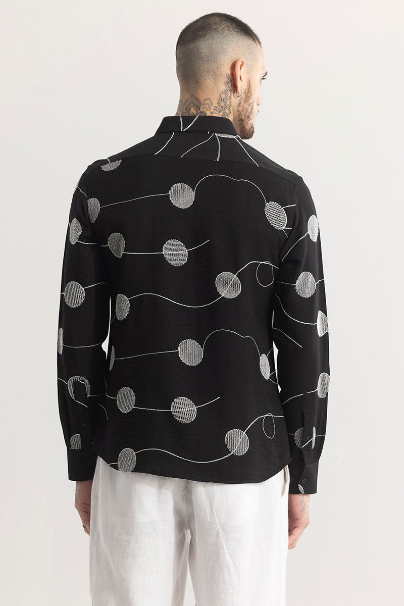 Dotstract Black Embroidered Shirt