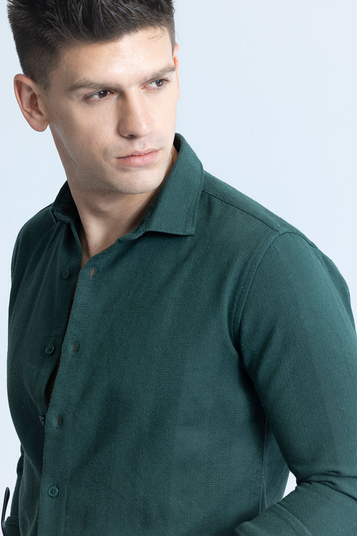 Self Stripe Green Shirt