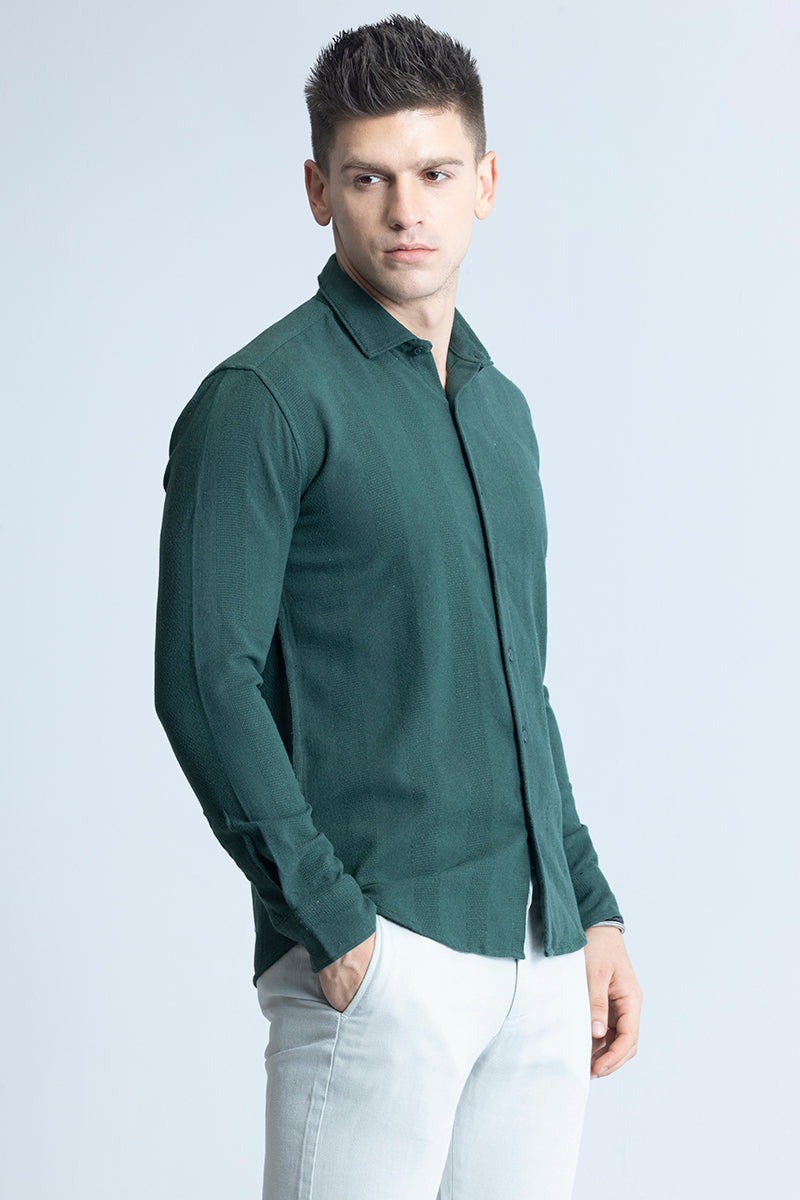 Self Stripe Green Shirt