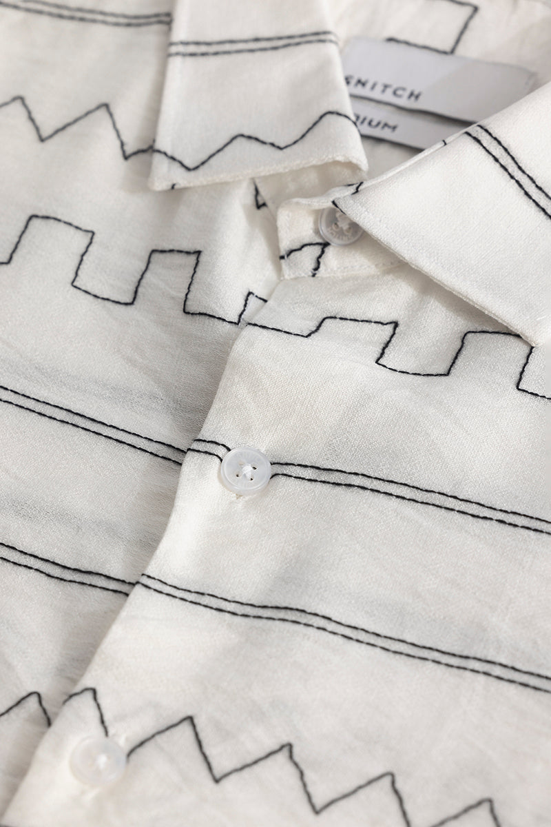 Georhythm White Embroidered Shirt