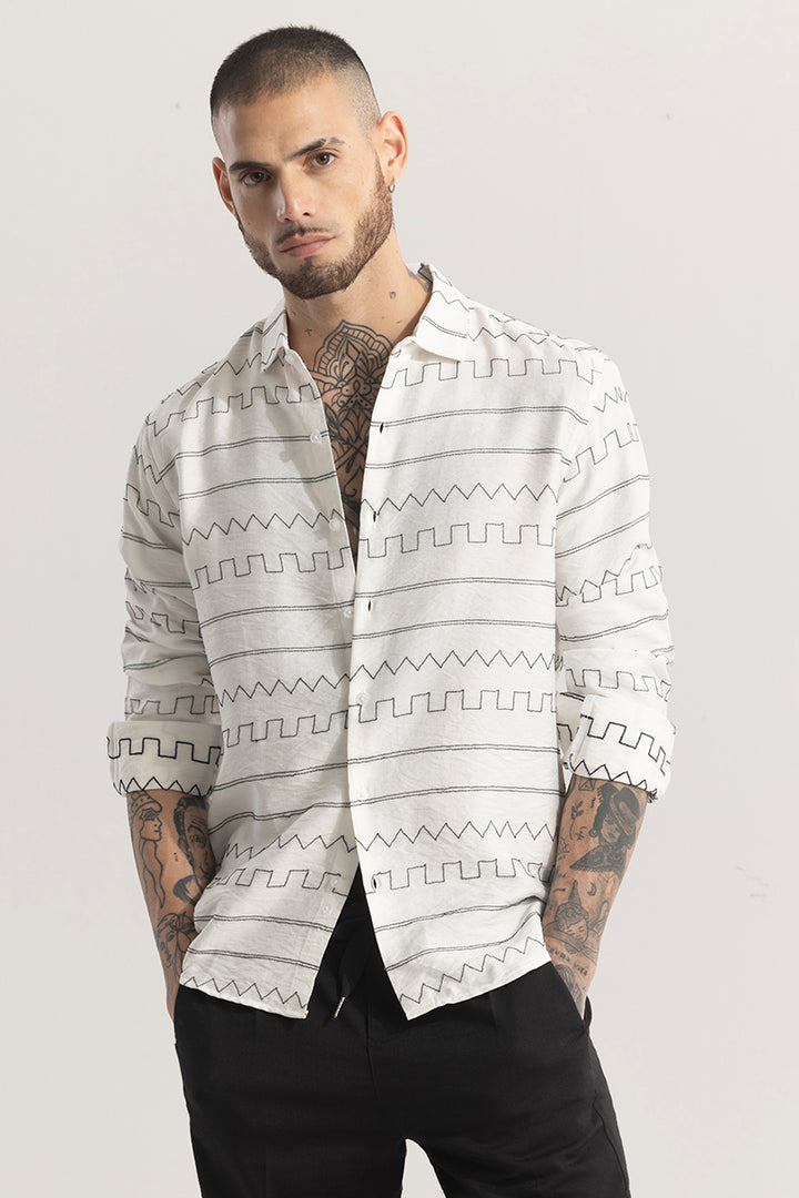 Georhythm White Embroidered Shirt