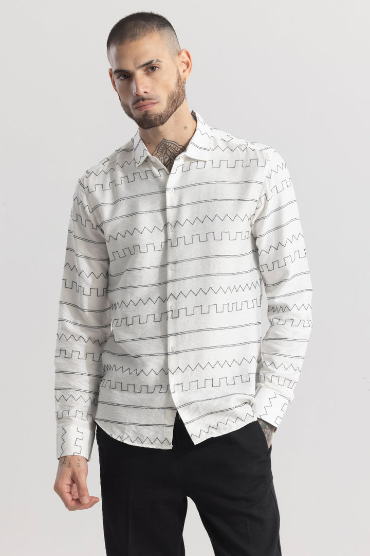 Georhythm White Embroidered Shirt