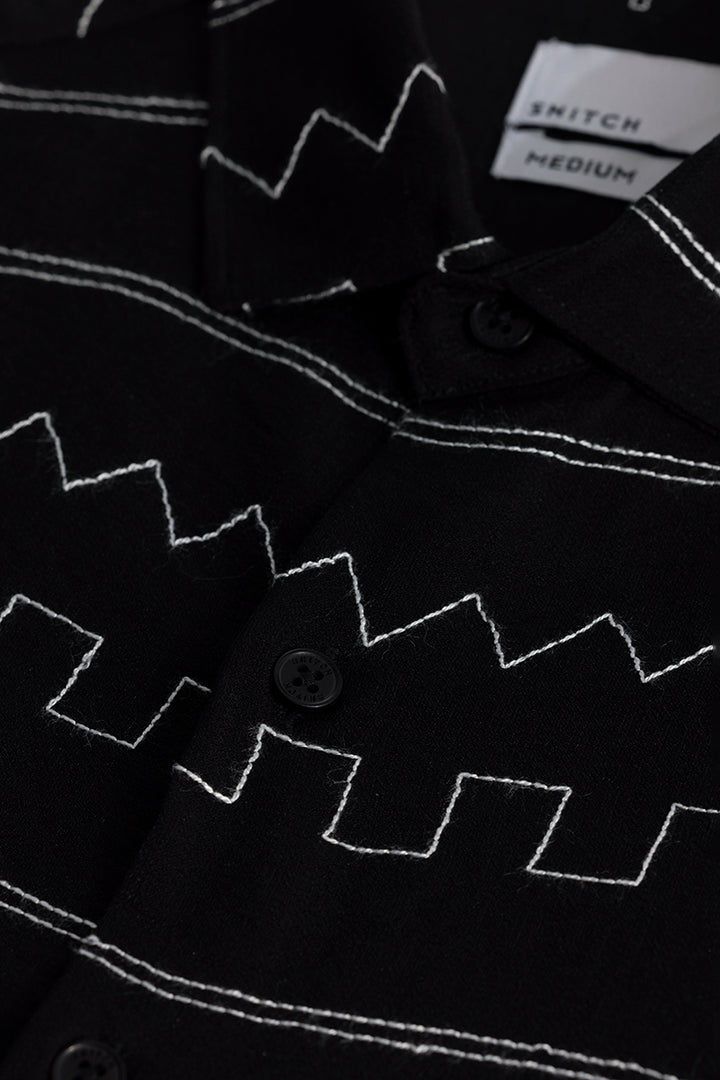 Georhythm Black Embroidered Shirt