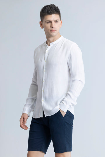 Buy Men's Coastal Linen White Shirt Online | SNITCH