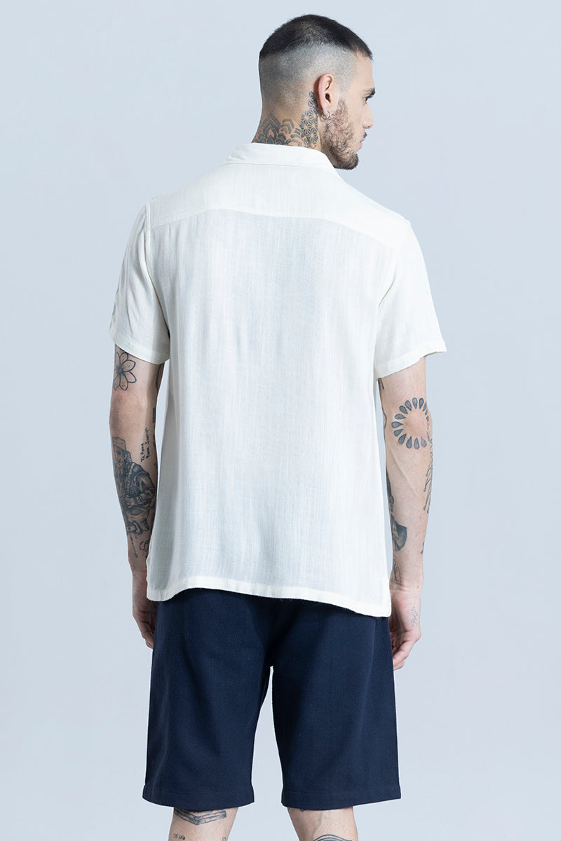 Blissfull Linen Blend White Shirt