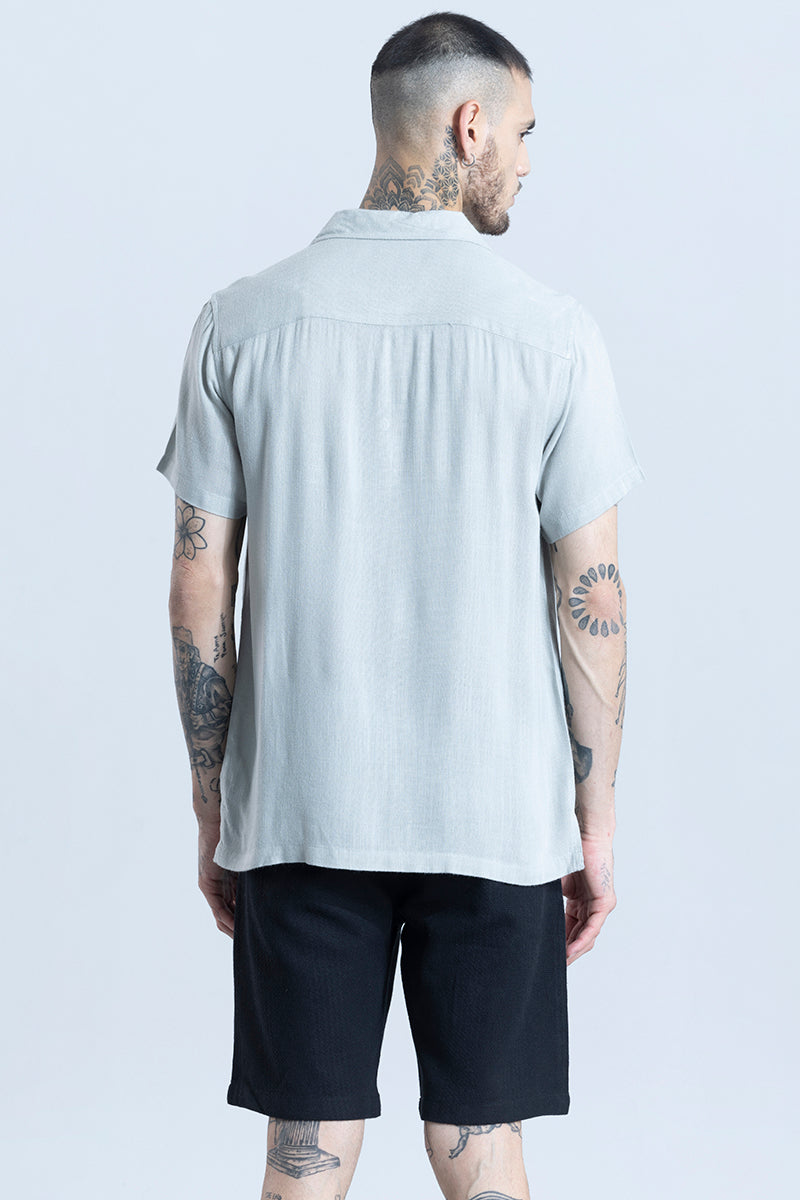 Blissfull Linen Blend Grey Shirt