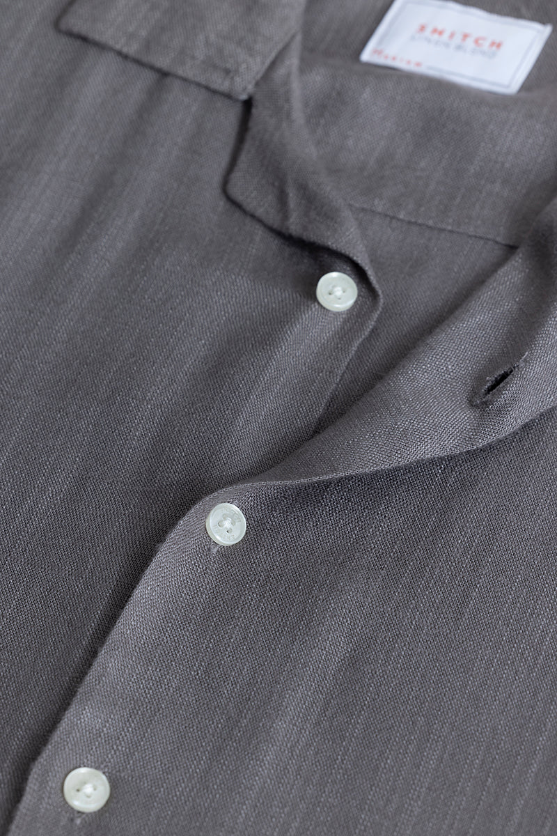 Blissfull Linen Blend Slate Grey Shirt