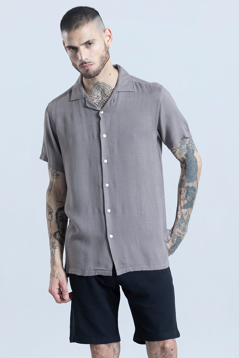 Blissfull Linen Blend Slate Grey Shirt