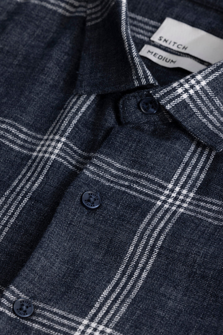 Quadrad Check Navy Shirt