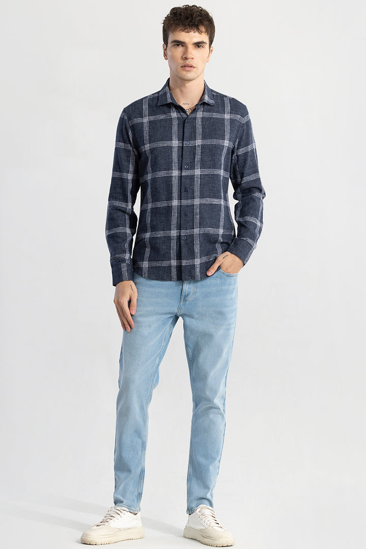 Quadrad Check Navy Shirt