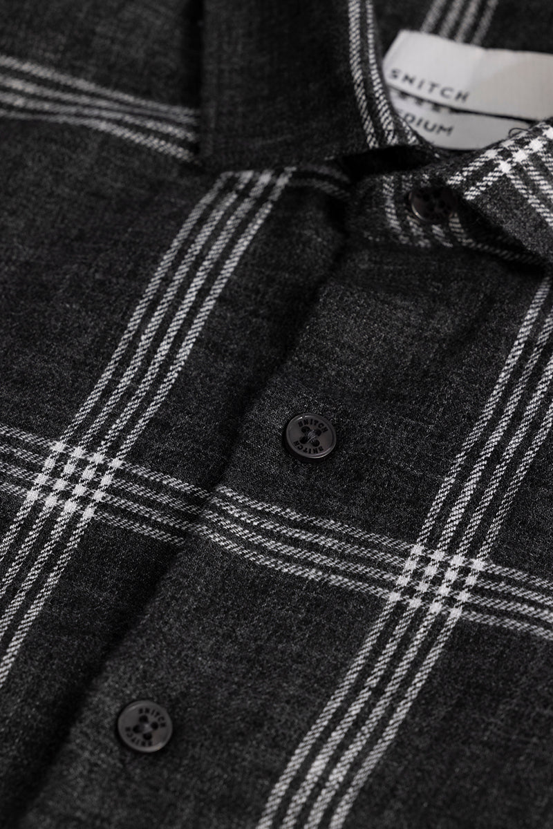 Quadrad Check Black Shirt