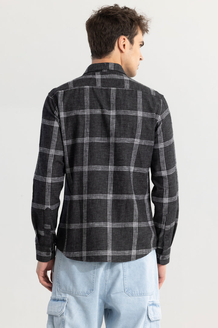 Quadrad Check Black Shirt