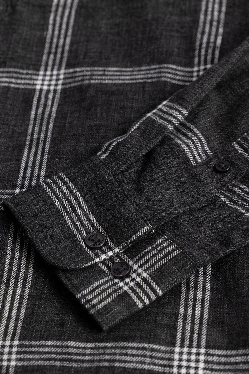 Quadrad Check Black Shirt