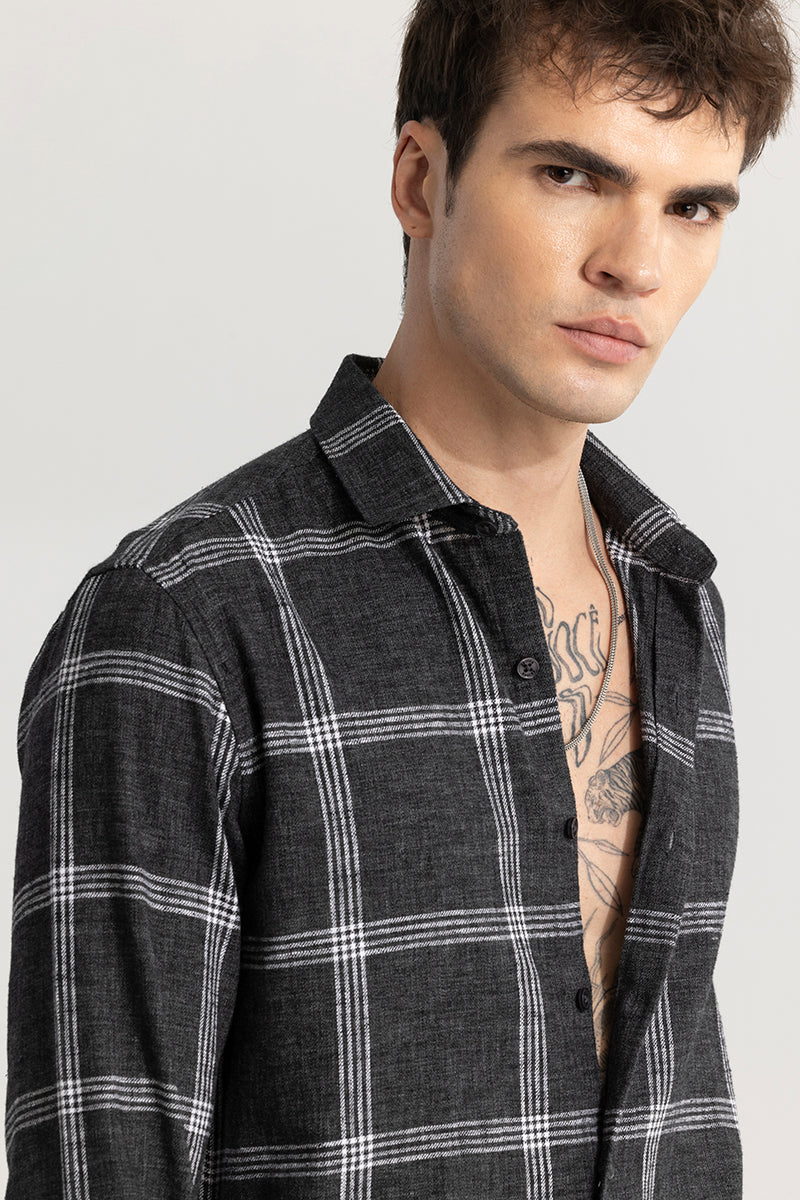 Quadrad Check Black Shirt