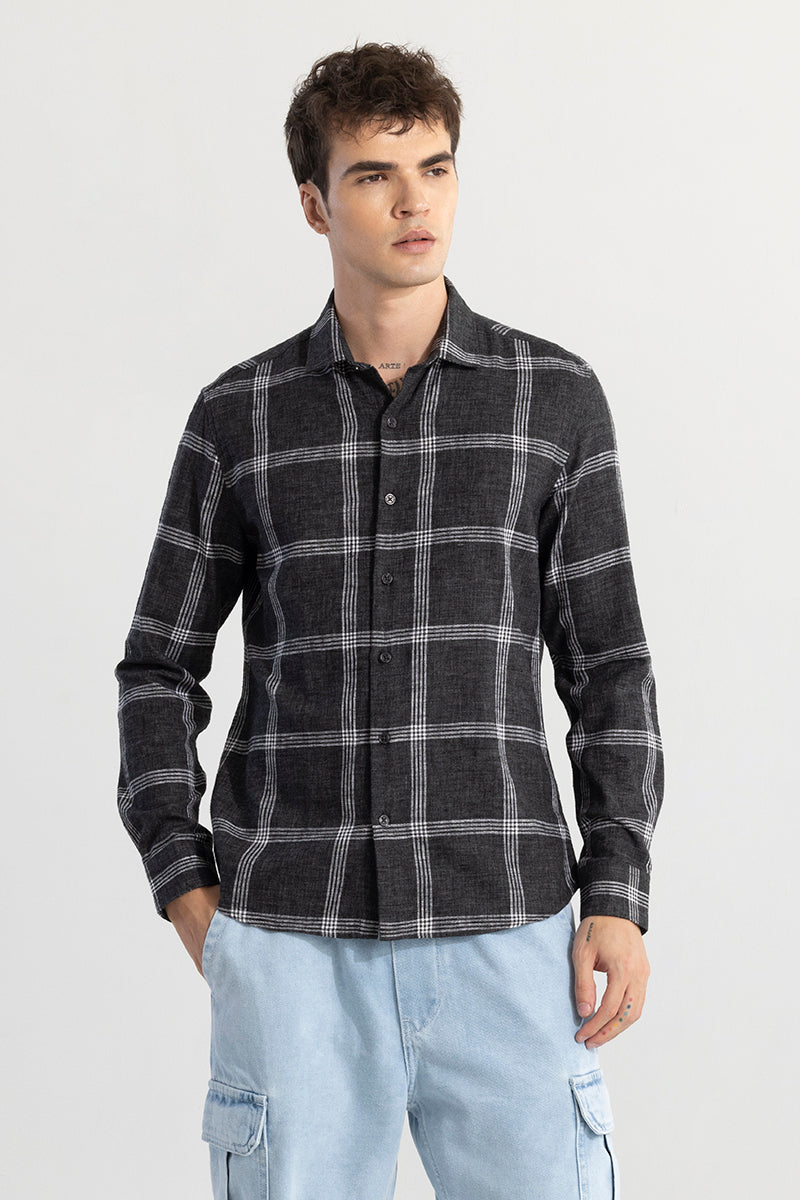 Quadrad Check Black Shirt