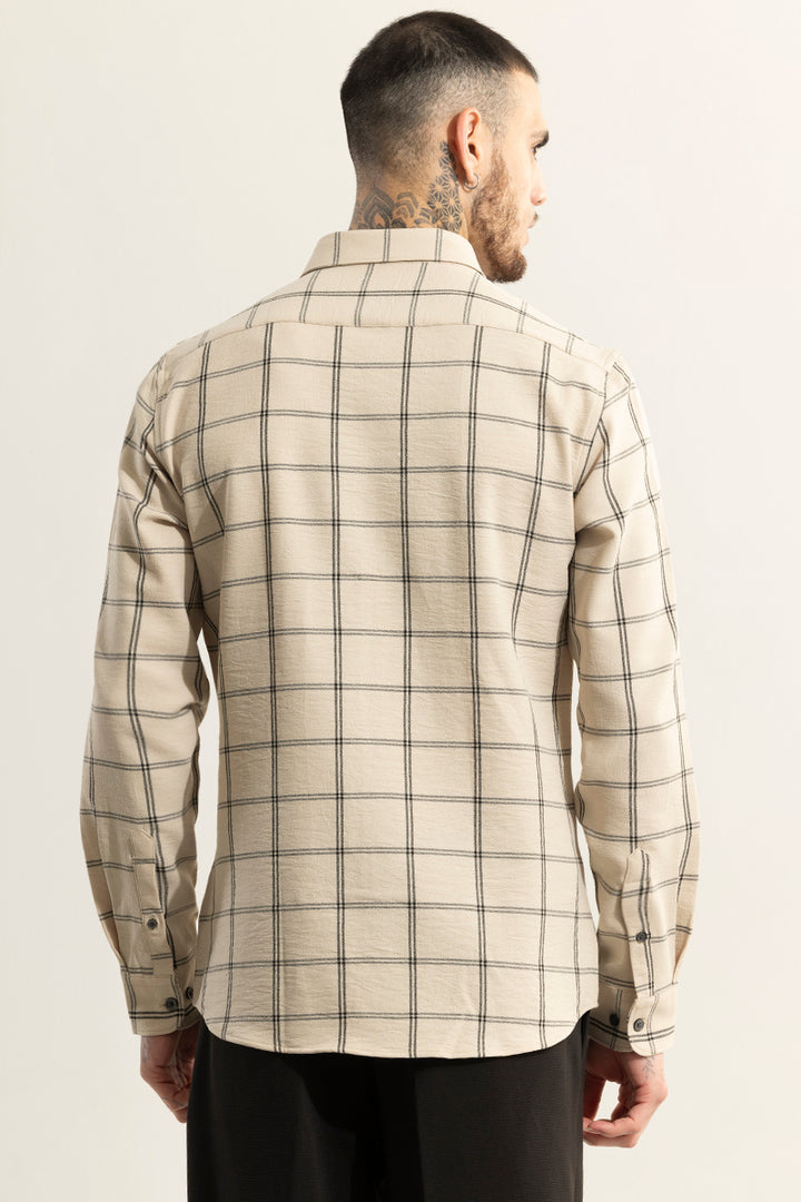 Blockade Checks Beige Shirt