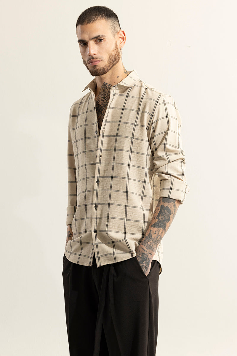 Blockade Checks Beige Shirt