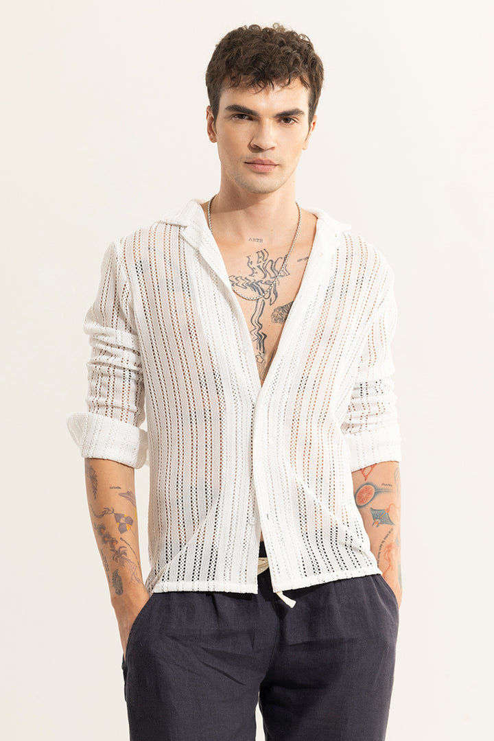 Seashore Serenity See-through White Shirt