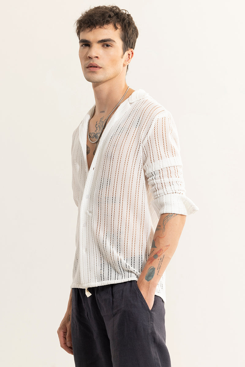 Seashore Serenity See-through White Shirt