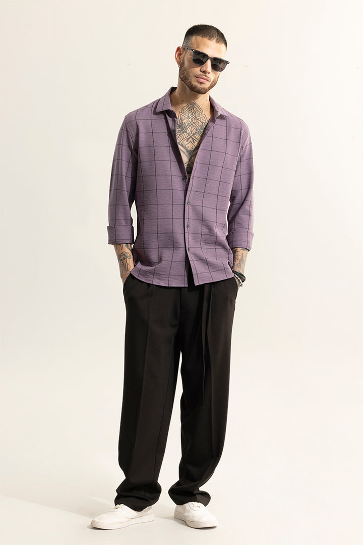 Grid Block Purple Checks Shirt