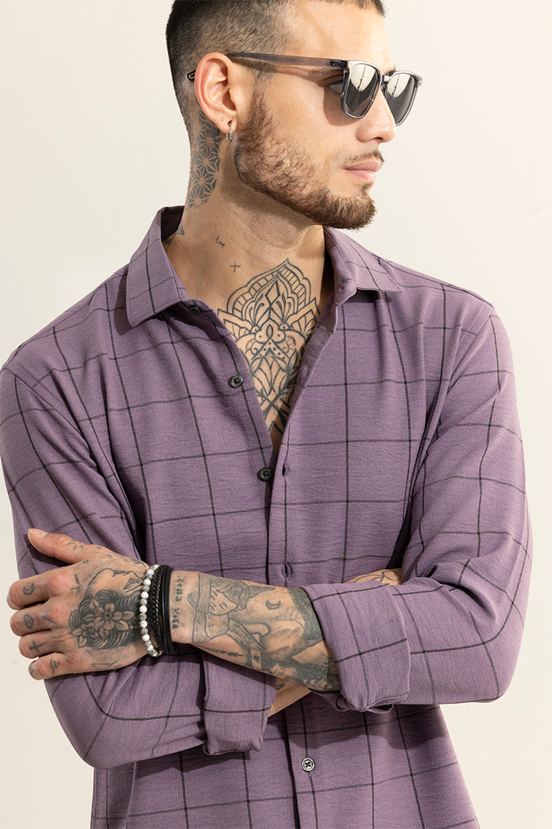 Grid Block Purple Checks Shirt