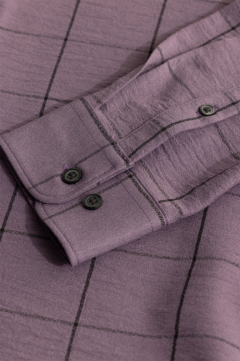 Grid Block Purple Checks Shirt