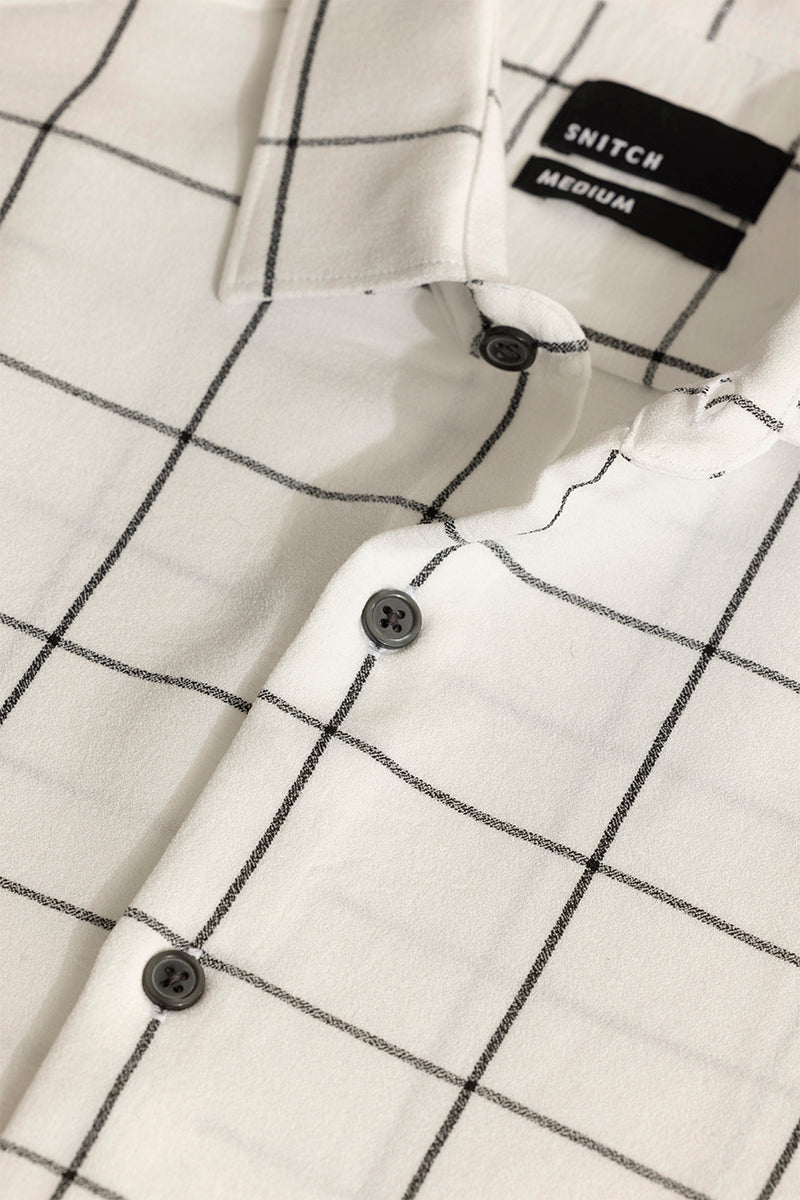 Grid Block White Checks Shirt