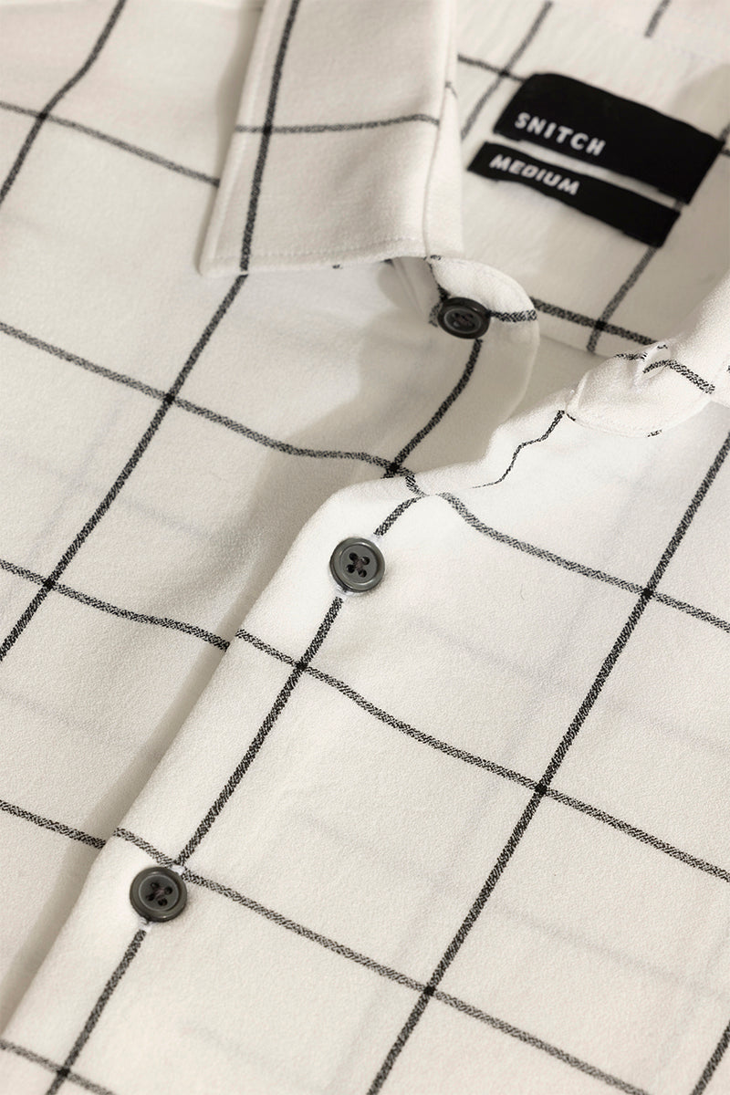 Buy Men's Grid Block White Checks Shirt Online