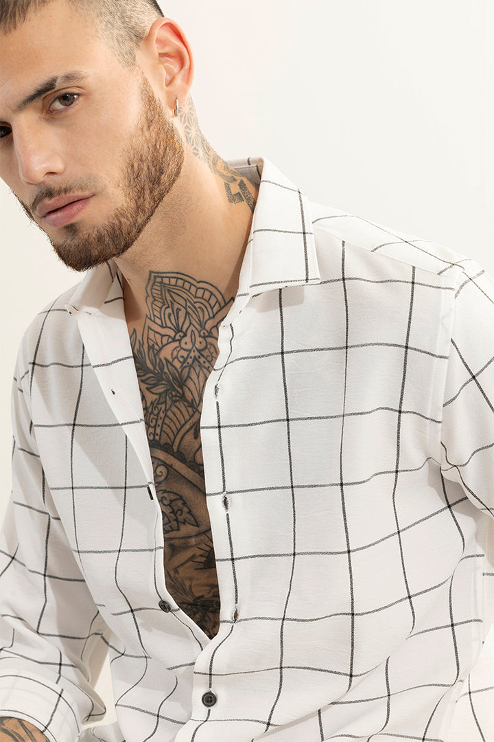 Grid Block White Checks Shirt