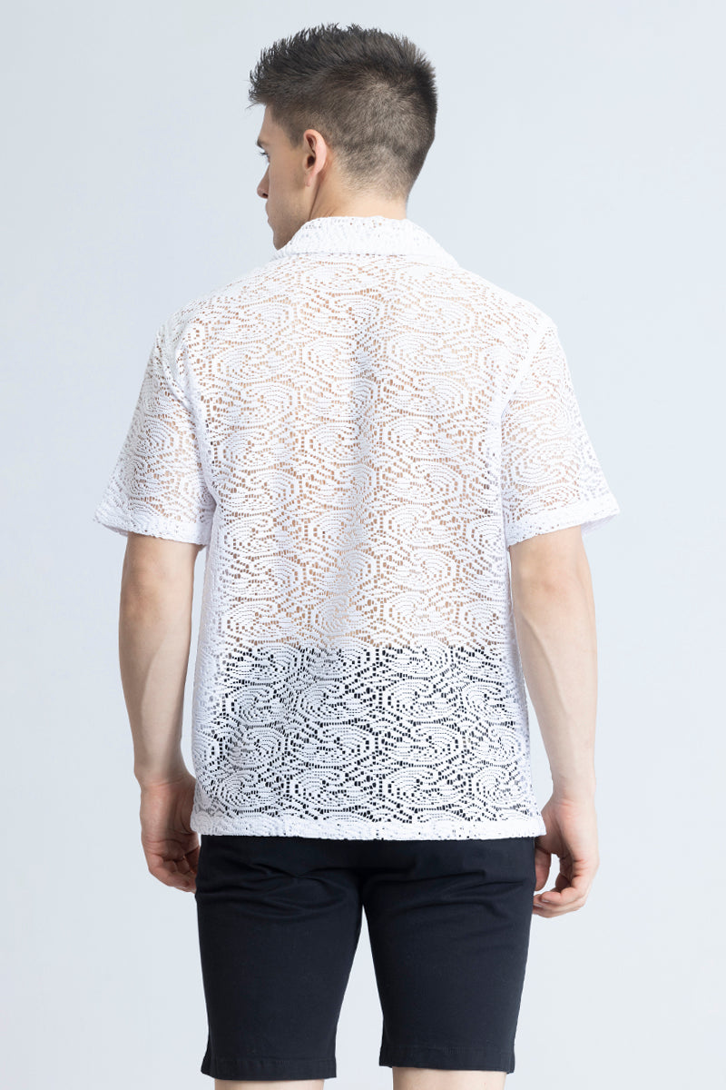 Dual Fusion White Crochet Shirt