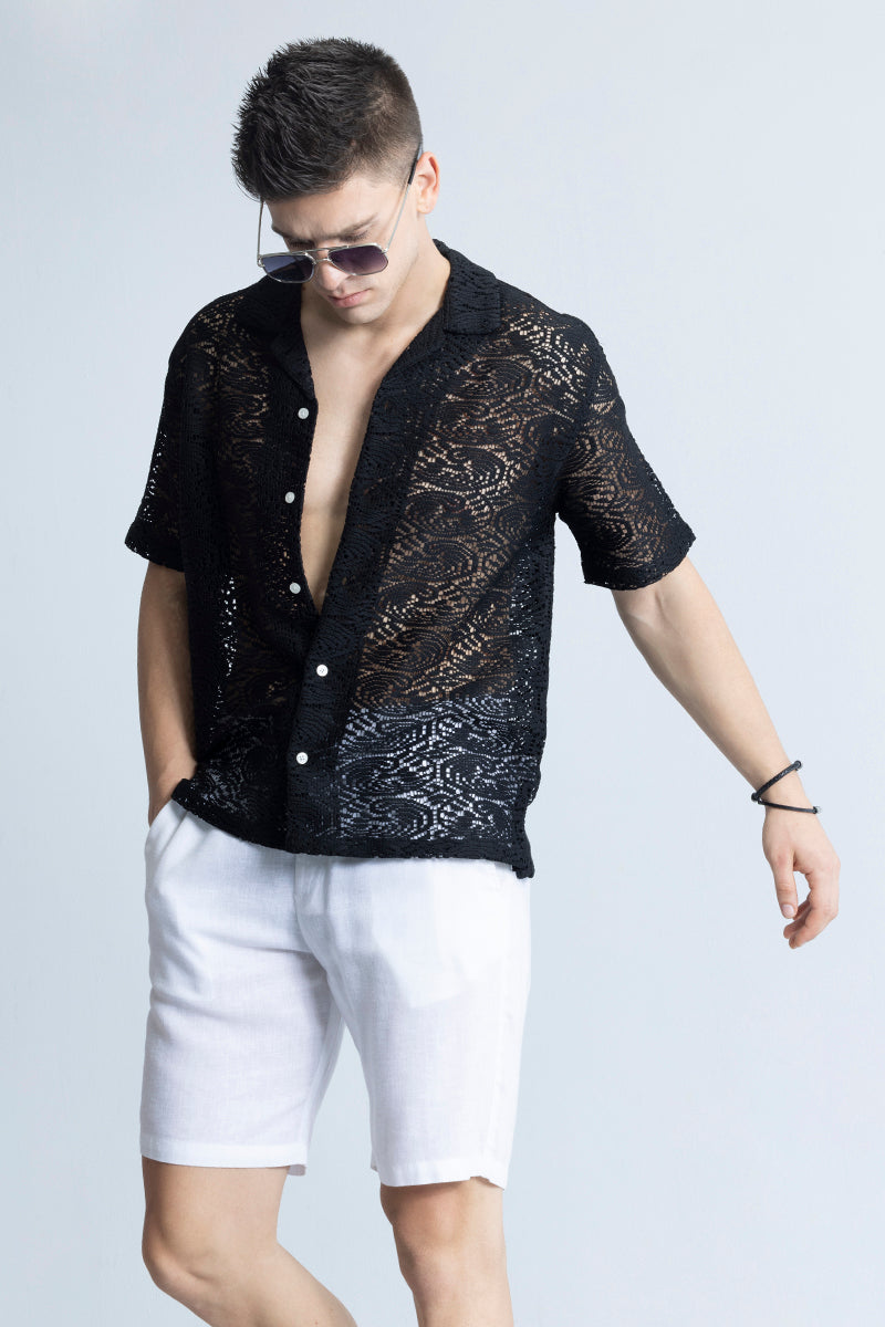 Dual Fusion black Crochet Shirt