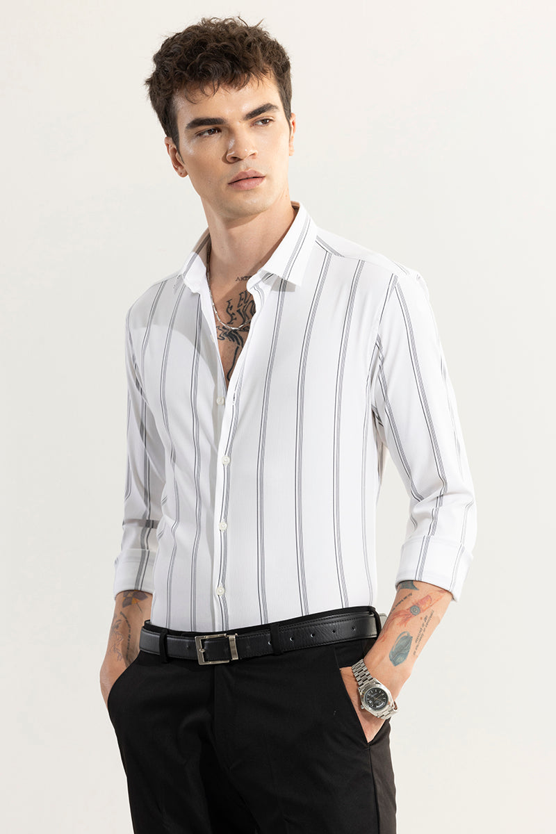 Multiverse Stripe White Shirt