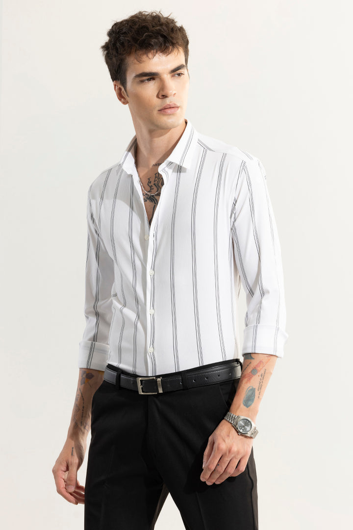 Multiverse Stripe White Shirt