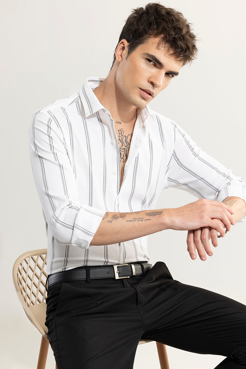 Multiverse Stripe White Shirt