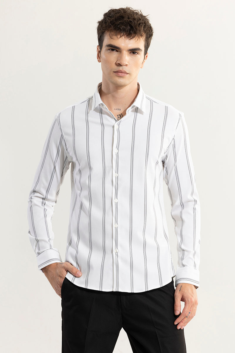 Multiverse Stripe White Shirt