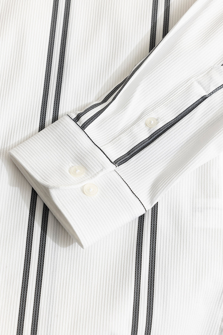 Peripheral Stripe White Shirt