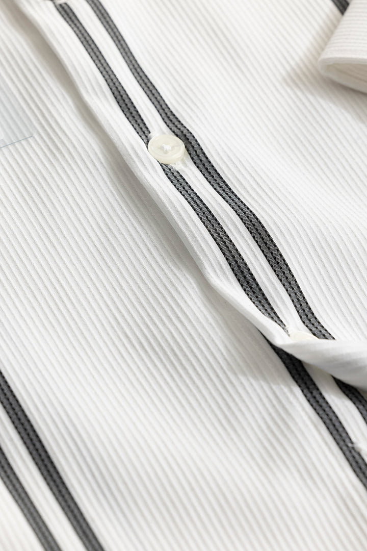 Peripheral Stripe White Shirt