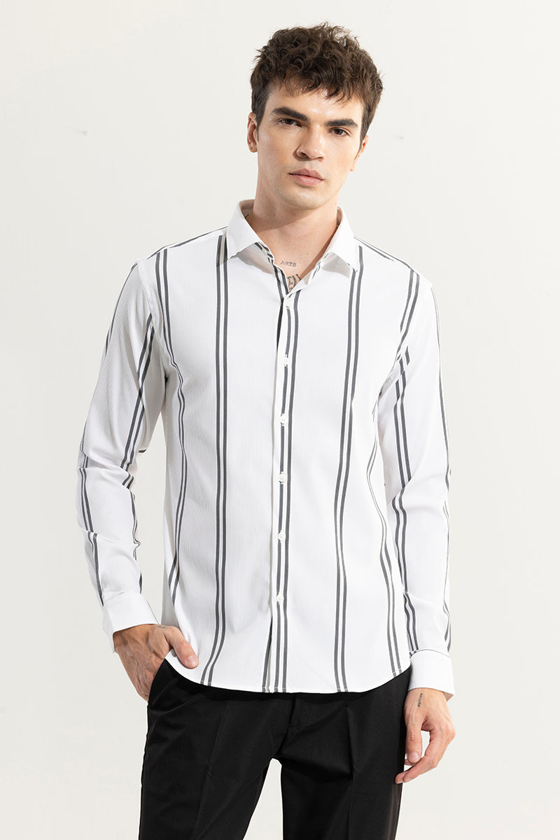 Peripheral Stripe White Shirt