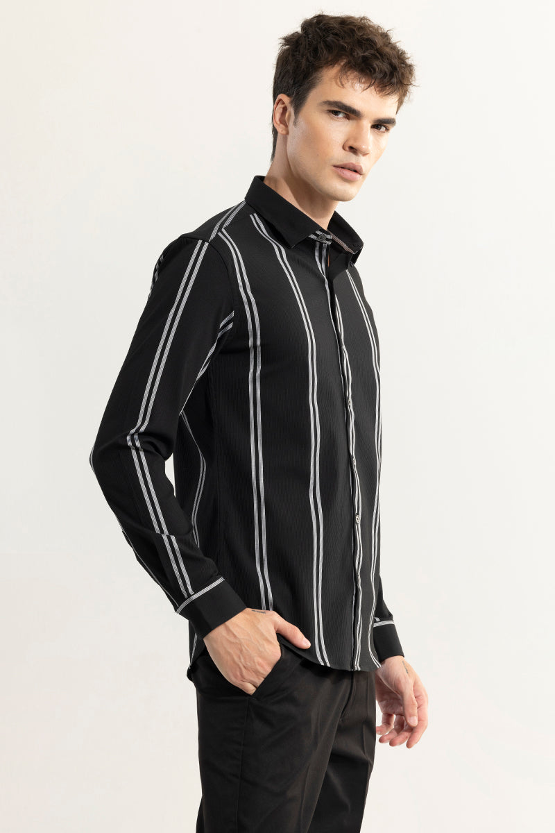 Peripheral Stripe Black Shirt