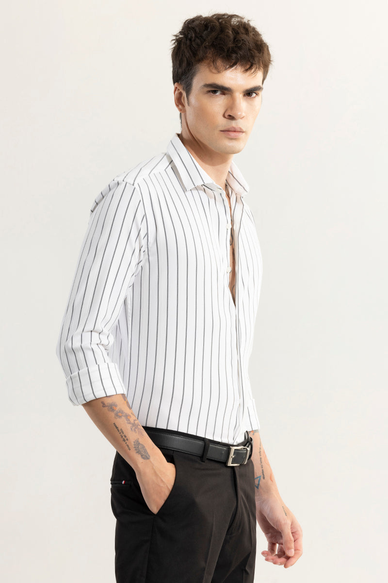 Pen Stripe White Shirt