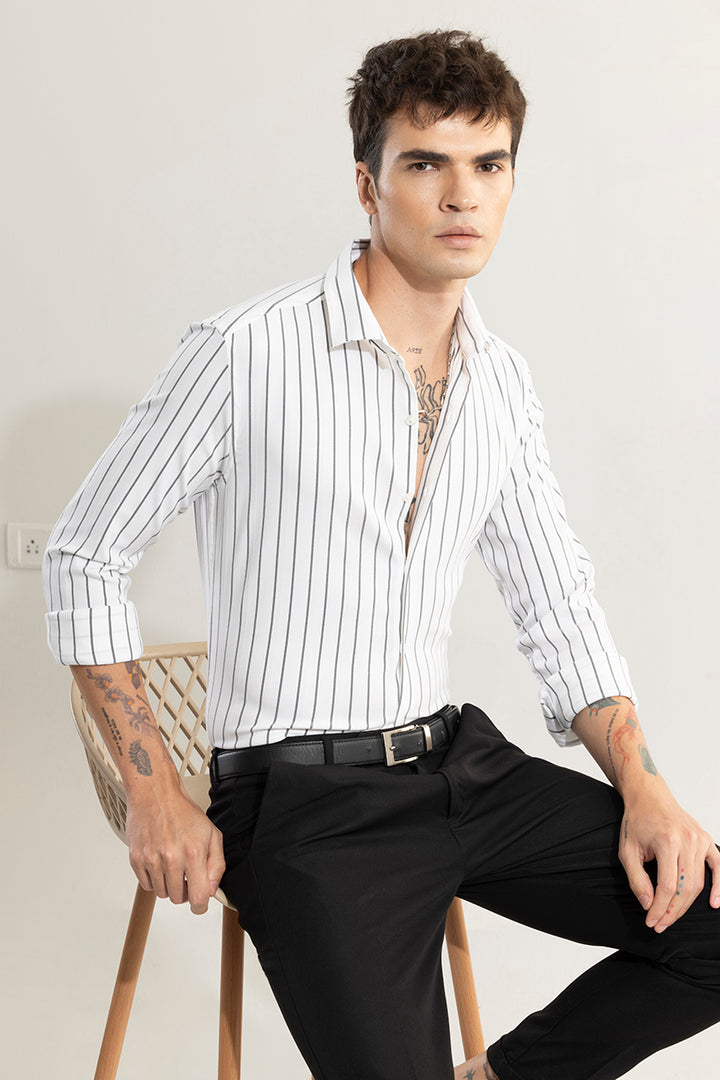 Pen Stripe White Shirt