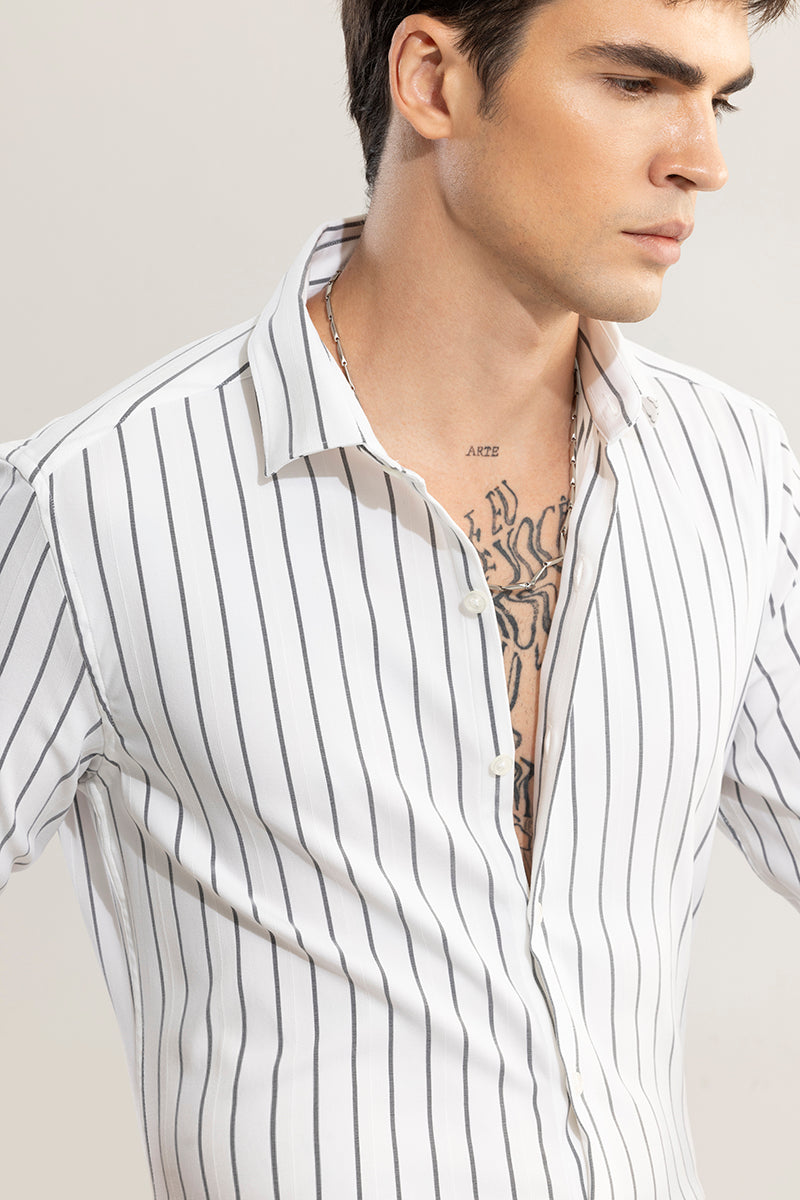 Pen Stripe White Shirt