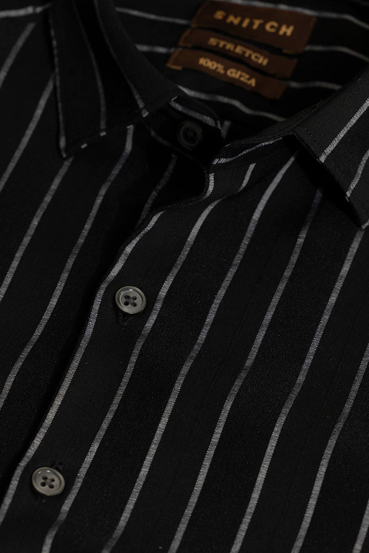 Pen Stripe Black Shirt