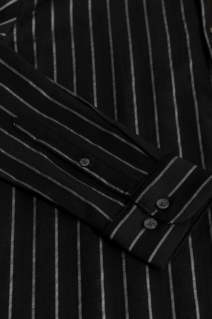 Pen Stripe Black Shirt