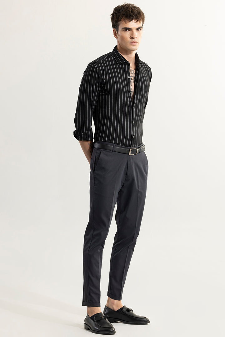 Pen Stripe Black Shirt