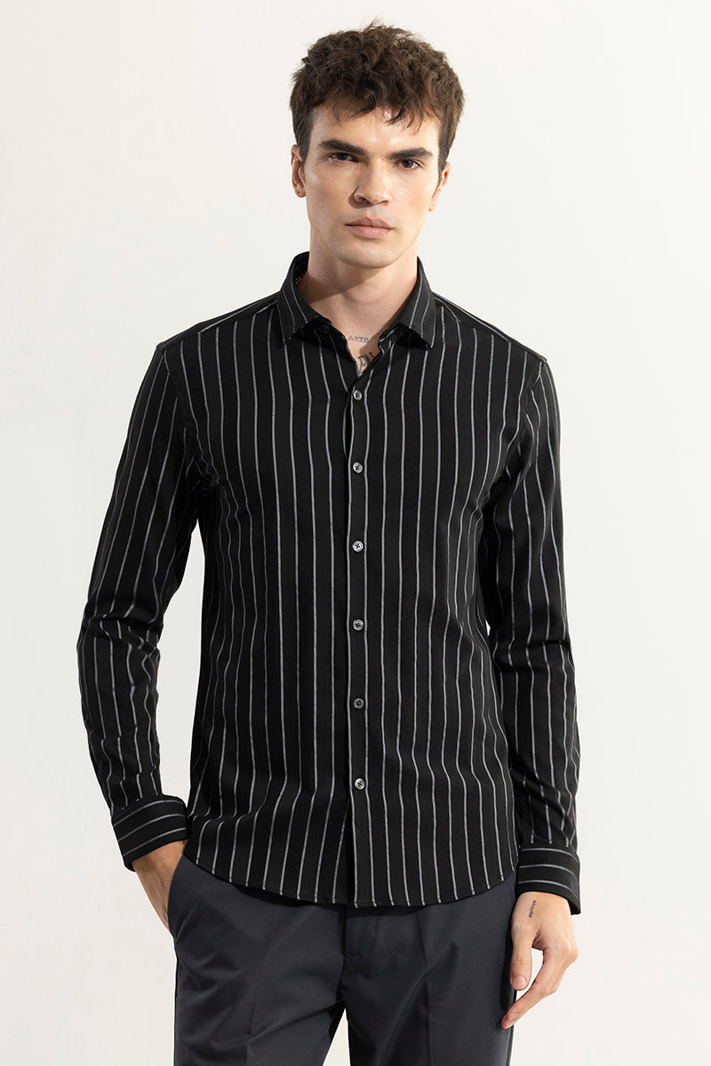 Pen Stripe Black Shirt