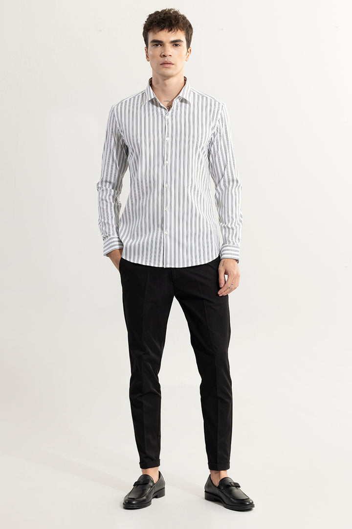 Dual Stripe Line White Shirt